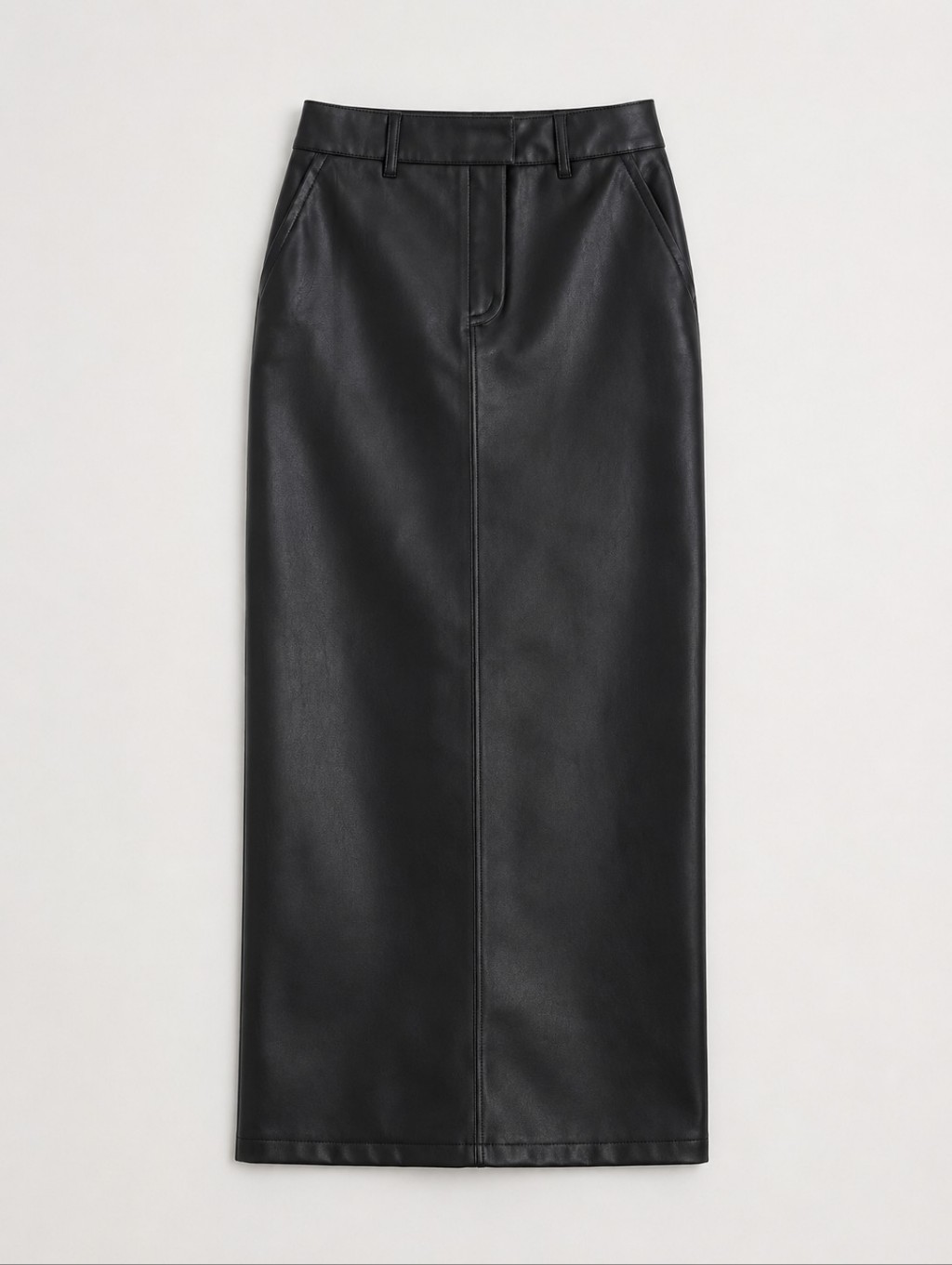 Zara Black Faux Leather Stretch Maxi Pencil Skirt Size S